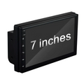 Black 7 inch hd android bluetooth mp5 player with touchscreen and tactile buttons in sleek rectangular design