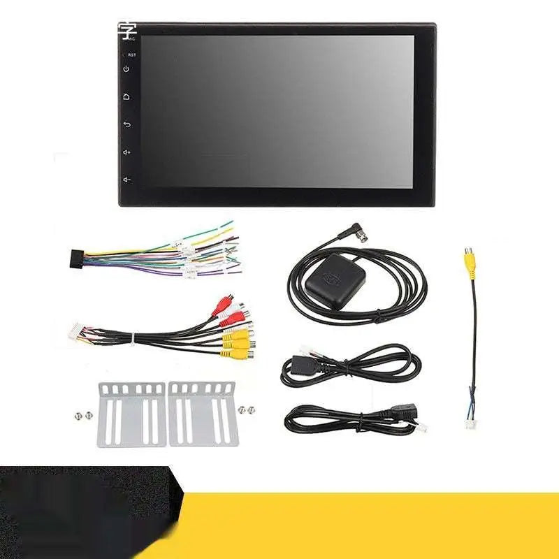 Black 7 inch hd android bluetooth mp5 player with touchscreen and built-in navigation in sleek rectangular design