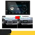 Black 2d car bluetooth mp5 player with 7 inch hd touchscreen and physical buttons in sleek rectangular design