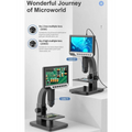 Black 7 inch HD touchscreen digital microscope royale essence lux with 500x 2000x lenses for circuit board inspection