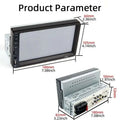 Black 7 inch mp5 player mobile phone interconnection stereo with sleek screen and silver metallic back panel ports