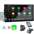 Black 7 inch mp5 player mobile phone interconnection stereo with touchscreen and multiple connectivity ports for car use