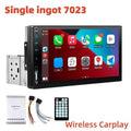Black single ingot 7023 7 inch mp5 player mobile phone interconnection car stereo with touchscreen and wireless carplay