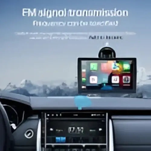 Black 7 inch portable wireless carplay car smart screen with touchscreen fm radio and navigation display