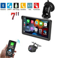 Black 7 inch portable wireless carplay car smart screen with touchscreen and suction cup mount for easy installation