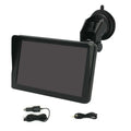 Black rectangular 7 inch portable wireless carplay car smart screen with suction cup mount power adapter and audio cable
