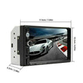 Black and silver 7 inch touch screen car mp5 player with bluetooth displaying white sports car and rear view camera feature