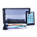 Black 7 inch touchscreen car bluetooth mp5 player with calling function and matching remote control with blue buttons