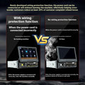 Black and silver car stereo with 7 inch touchscreen vehicle-borne bluetooth player display for in-car audio control