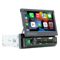 Black 7 inch touchscreen vehicle-borne bluetooth player car stereo with sleek design and visible usb ports