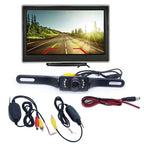 Black rearview camera system with 7 inch wireless suction cup display hd rearview monitor and assorted cables