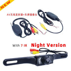 Black plastic rearview camera with integrated led lights and av cable connectors for 7 inch wireless suction cup display hd rearview system