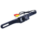 Black plastic rearview camera with integrated led lights and rca connectors for 7 inch wireless suction cup display hd rearview system