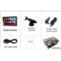Black plastic car stereo host with sunshade for 7 ips car smart screen supporting wireless carplay and android auto