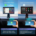 Black car stereo mount featuring 7 ips car smart screen with wireless carplay and android auto compatibility