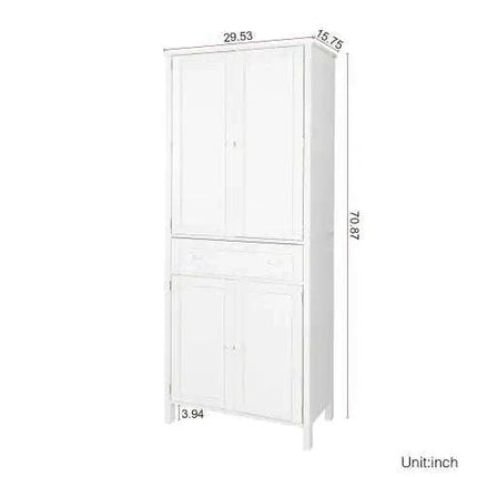 70.87Tall Kitchen Pantry, Storage Cabinet , Kitchen Cabinet , Drawer And Adjustable Shelves, For Kitchen, Dining Room, White - Royalessencelux