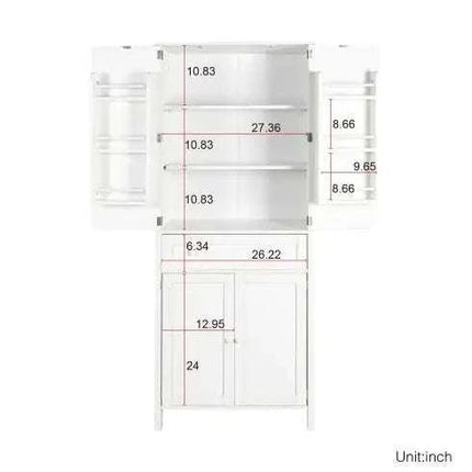 70.87Tall Kitchen Pantry, Storage Cabinet , Kitchen Cabinet , Drawer And Adjustable Shelves, For Kitchen, Dining Room, White - Royalessencelux