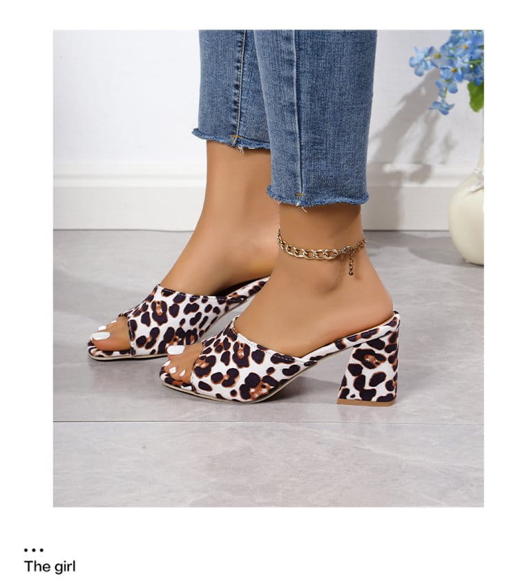 red leopard square toe sandals featuring a leopard print mule design with chunky block heels and open toes perfect for toe sandals summer wear