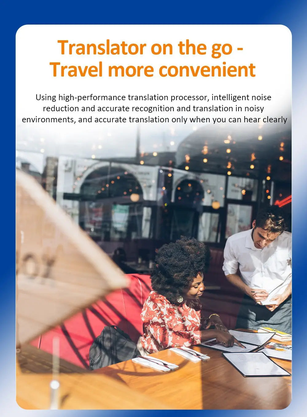 offline scanning translation dictionary pen featuring a high-performance translation processor for accurate recognition and scanning translation in noisy environments, designed for convenient travel use.