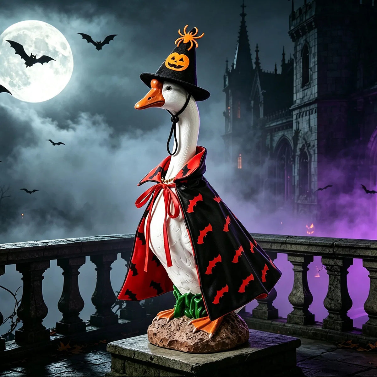 Porch Goose Halloween Costume Set for 23-Inch Goose Statue, Cape and Wizard Hat