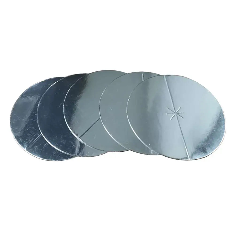 silver metallic circular discs with a subtle star-shaped indentation in the coning beewax natural ear candle for ear healthy care and wax removal