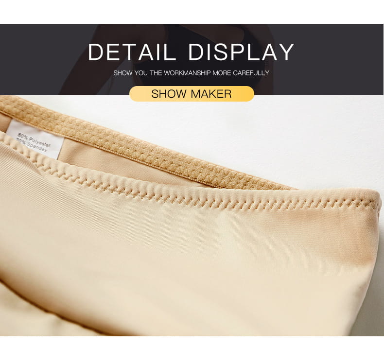 beige high waist body shaper waistband with soft textured inner lining and precise stitching designed for tummy control and fat burning high support.