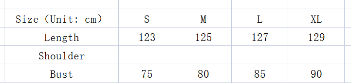 The table displays size measurements including length and bust for the mint green pleated layered hem split dress in small, medium, large, and extra-large options.