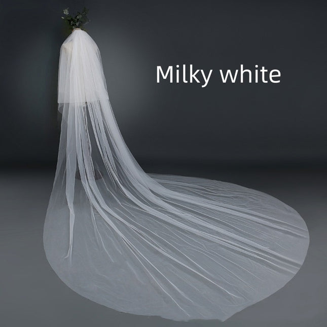 Bridal Wedding Veil Widened Tail - Royalessencelux
