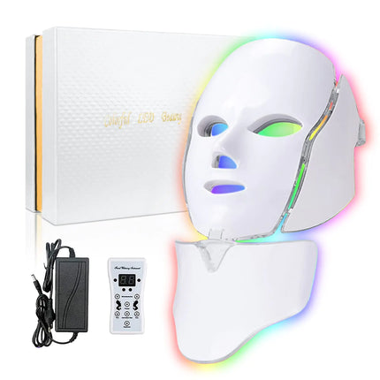 SDKWDH Red Light Therapy for Face Led Face Mask Light Therapy 7-1 Colors LED Facial Skin Care Mask - Royalessencelux