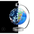 8 inch globe magnetic suspension office decoration with split design blue ocean and digital circuitry in silver frame