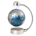 8 inch globe magnetic suspension office decoration with silver floating globe and blue silver world map design