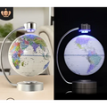 8 inch globe magnetic with colorful world map and silver metallic base for magnetic suspension office decoration
