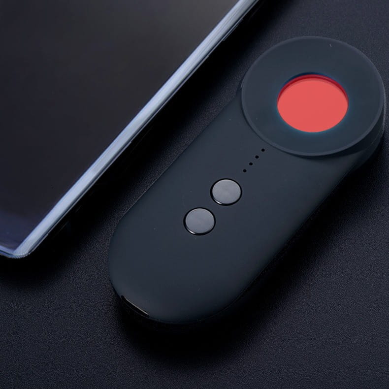 black handheld positioning gps detector remote control with a red circular button and two silver buttons designed for signal detection and gps detector wifi use