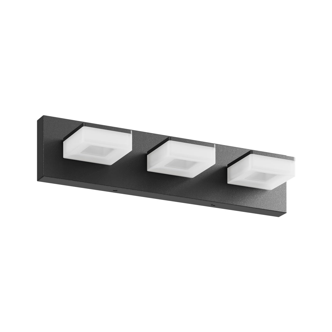 Matte black 3-light LED bathroom vanity light, 20 inch – view 4