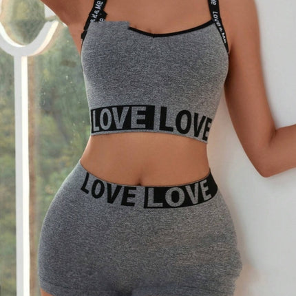 LOVE Letter Waist Head Camisole Women's Boyshorts - Royalessencelux