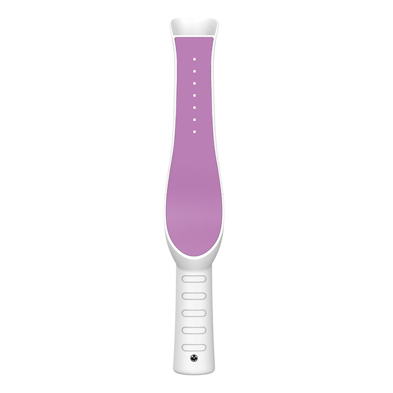 Purple and white ergonomic travel sterilization lamp stick with a sleek design and textured grip for easy handheld use.