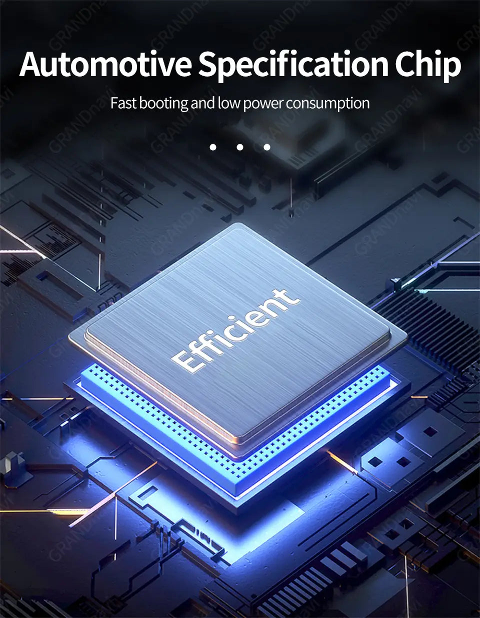 silver metallic automotive specification chip engraved with efficient for fast booting and low power consumption in a 7 inch wireless carplay display with cigarette lighter for car wireless carplay use