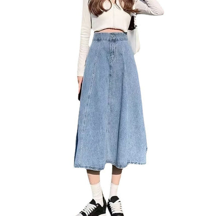 Denim Skirt Women's Mid-length Autumn - Royalessencelux