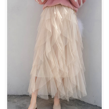 Women's Easy Matching Mesh Stitching Skirt - Royalessencelux