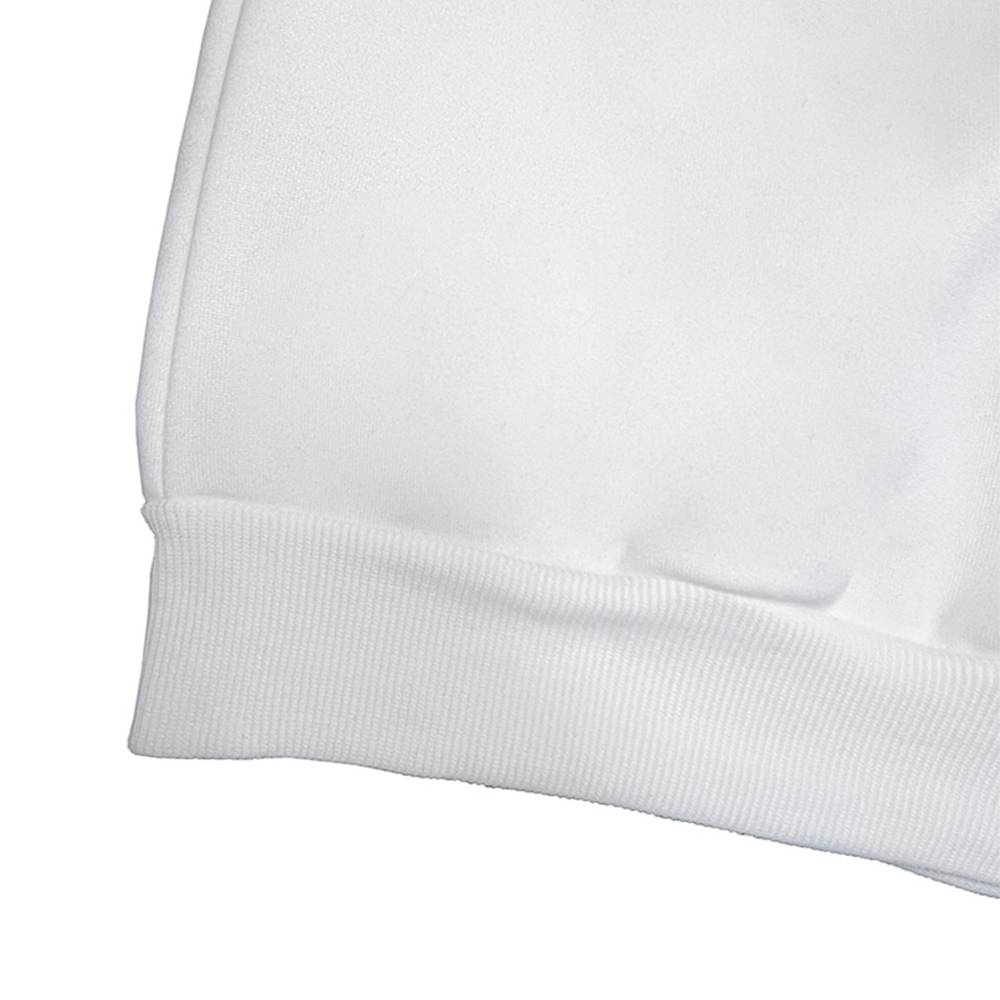 white cotton ribbed knit cuff detail of lion rose regular fit long sleeve sweatshirt