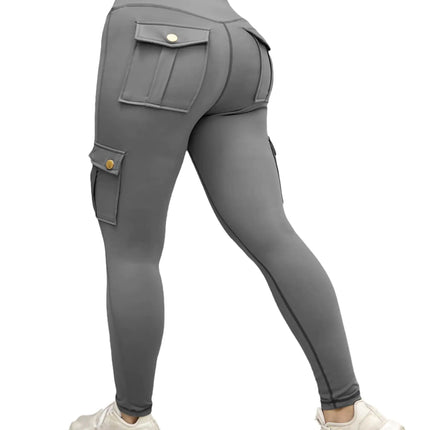 GYMTITAN Butt Lifting Cargo Leggings for Women Workout Leggings with Pockets High Waist Tummy Control Gym Pants