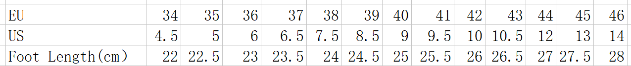 The image shows a size chart for orange leather casual beach sandals with silver studs listing eu and us shoe sizes and foot lengths in centimeters for slippers women fashion and daily casual beach use.