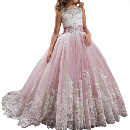 Europe And The United States New Children's Clothing Lace Wedding Dress - Royalessencelux