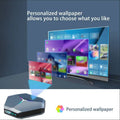 Silver and black hexagonal a95x 8k rgb network player set-top box with glowing rgb accents and dual-band wifi connectivity