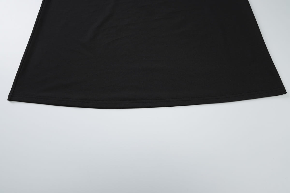 black smooth-textured fabric with subtle sheen and neatly finished hem of a sexy slim oblique shoulder floral mermaid dress