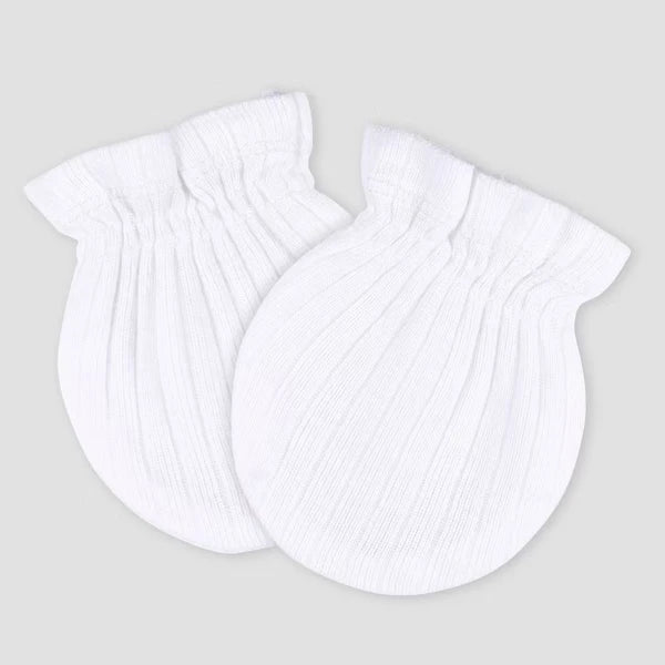 Newborn Baby Cotton Hats & Scratch Mittens Set, 3-Pack - 0-6 Months