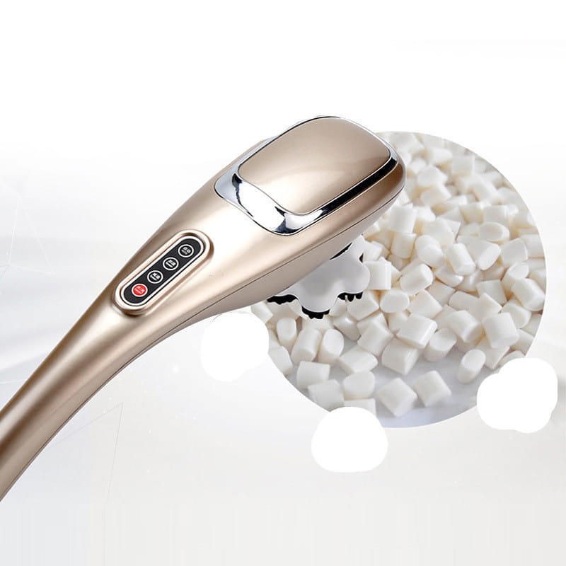 Gold electric cervical massage stick with a sleek ergonomic design and silver accent trim for effective electric cervical massage.