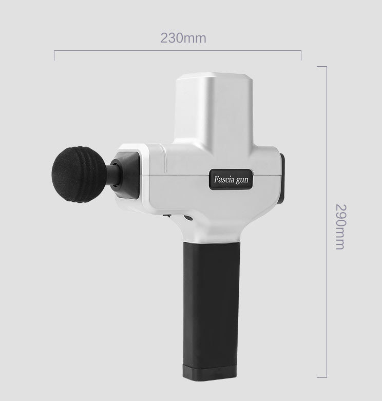 Ergonomic white and black massage stick hammer with a textured grip handle and sleek design featuring a massage head.