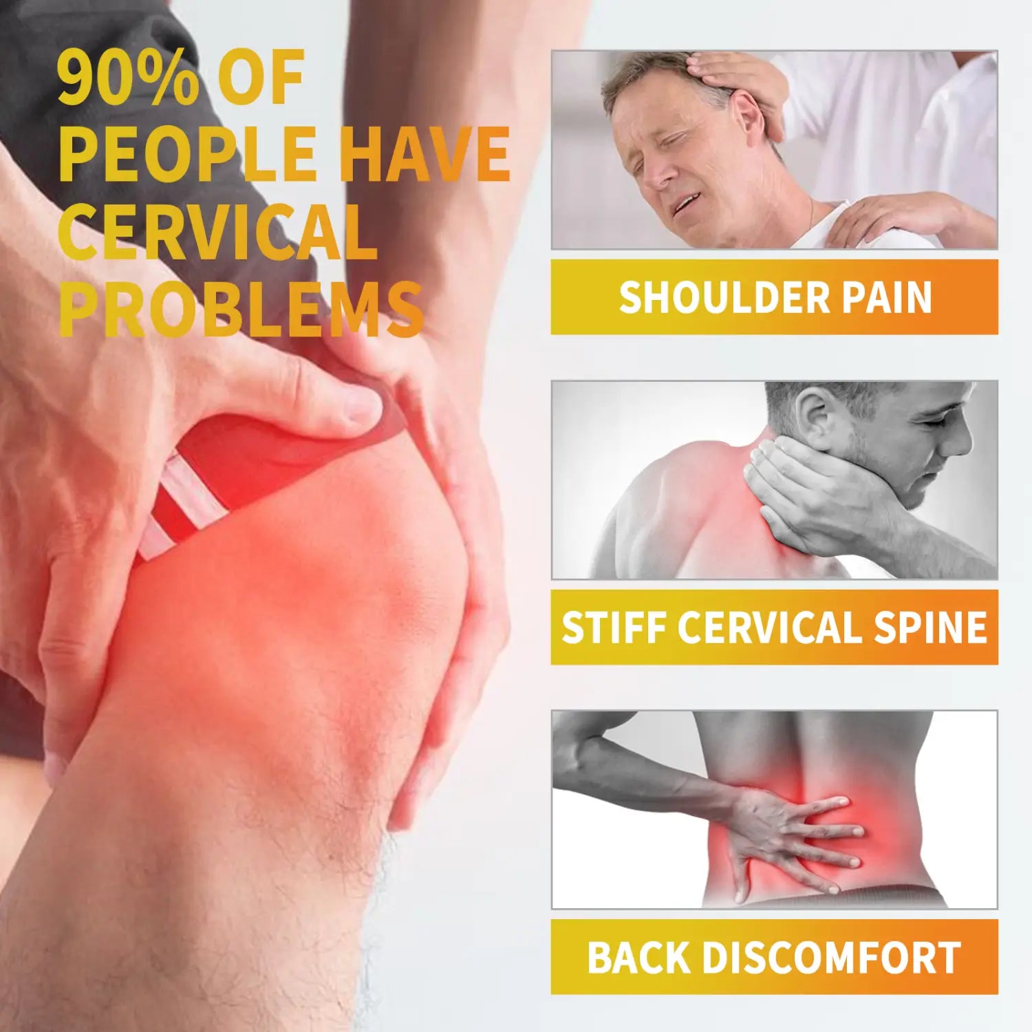 A man’s arm with a red highlighted shoulder area showing discomfort from cervical problems illustrating the use of propolis joint care gel for muscle pain relief.
