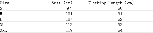The image shows a size chart for a ladies fashionable printed striped v neck shirt with available sizes from S to XXXL including bust and clothing length measurements in centimeters.